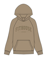 The Mens Hoodie - Sand - Fit House - Chest Arc Stacked - Printed - Tone on Tone