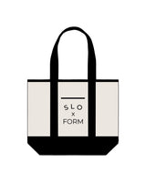 The Contrast Tote Bag - Natural / Black - Slo x Form - Center Stacked - Printed - Black