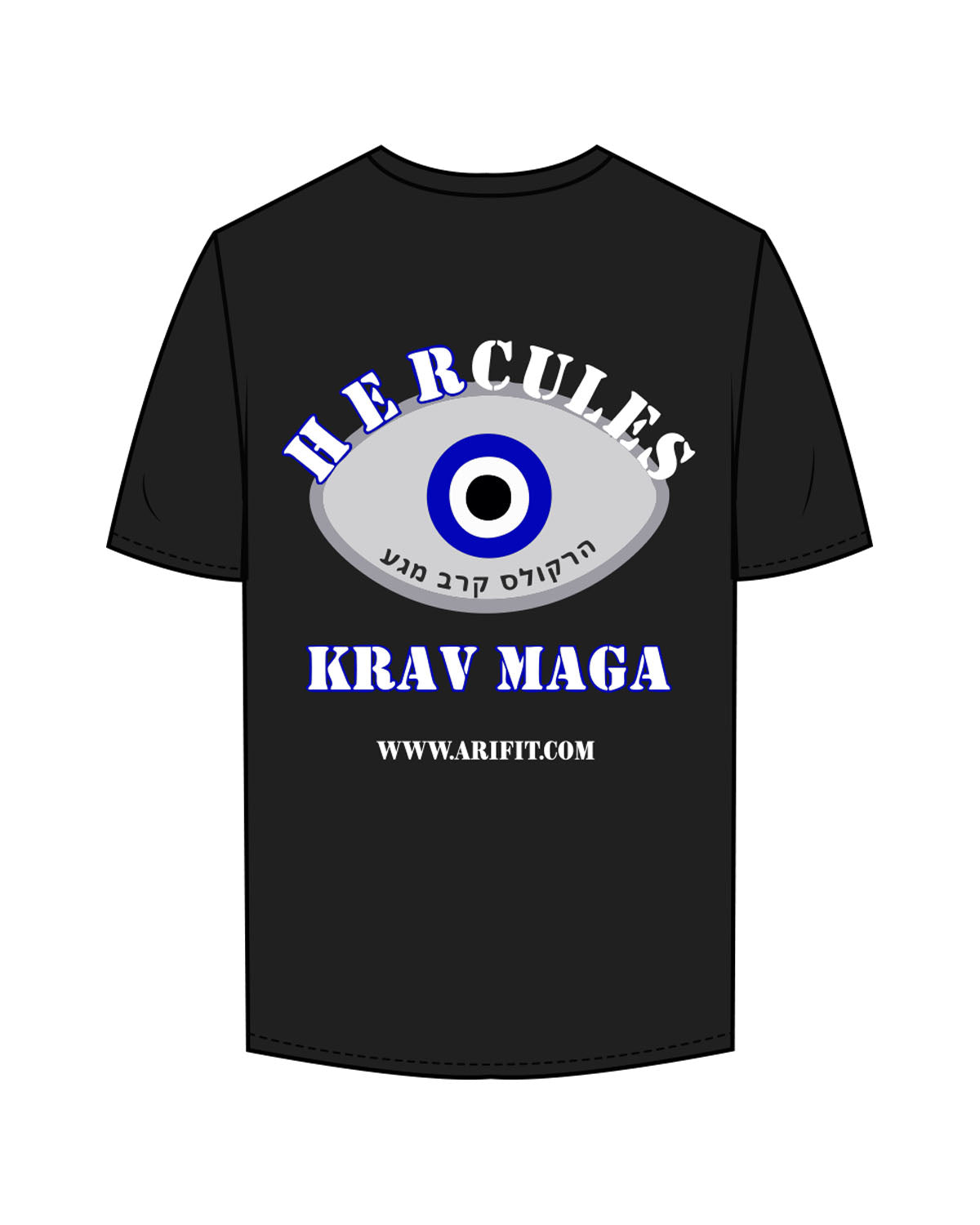 The Mens Tee - Black - Hercules - Left Chest & Back Stacked - Printed - Full Color