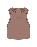 The Ribbed Crop Tank - Clay - Scorch Fitness - Center Chest - Embroidered - Tone on Tone