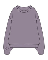 The Midweight Unisex Crewneck - Washed Plum - Core Crown Point - Front Neckline & Right Wrist - Back Neckline - Printed - Plum