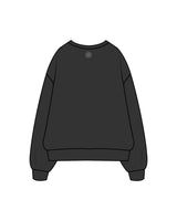 The Womens Crewneck - Washed Black - Honor Pilates - Center Chest Stacked & Back Neckline - Bone