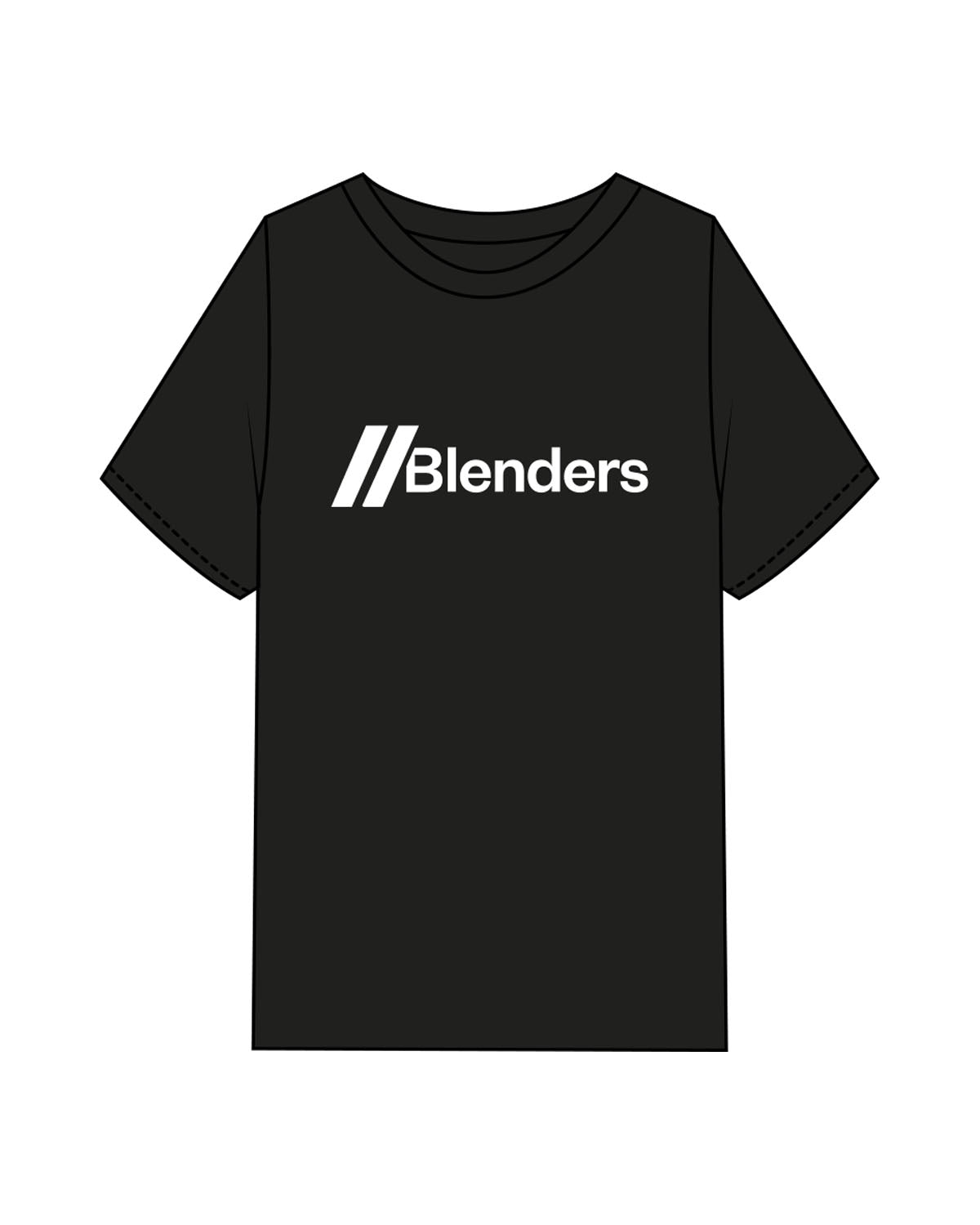 The Mens Heavyweight Tee - Black - Blenders - Center Chest & Back Neckline - Printed - White