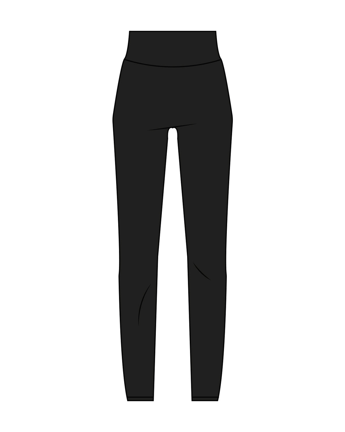 The Basic Legging - Black - CB Fit - Back Center - White