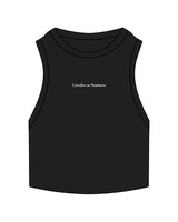 The Ribbed Crop Tank - Black - Corefire - Center Chest - Embroidered - White