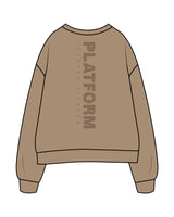The Mens Crewneck - Sand - Platform - Left Chest & Back Spine - Tone on Tone