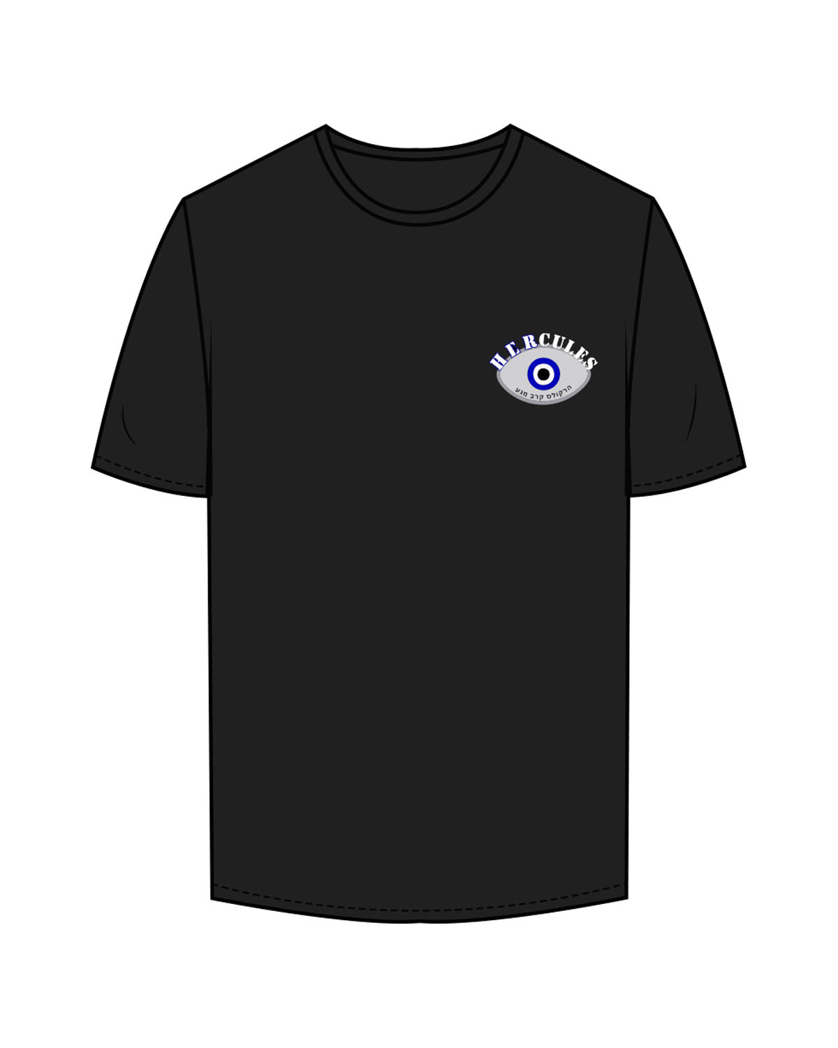 The Mens Tee - Black - Hercules - Left Chest & Back Stacked - Printed - Full Color