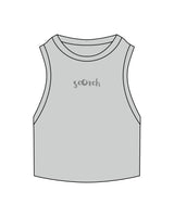 The Ribbed Crop Tank - Storm - Scorch Fitness - Center Chest - Embroidered - Tone on Tone