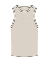 The Ribbed Full Length Tank - Bone - Dose - Center Chest - Embroidered Tone on Tone