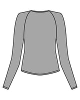 The Womens Sporty Long Sleeve - Grey - Studio 11 - Center Chest - Printed - White