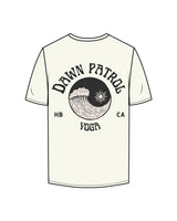 The Mens Tee - Off White - Dawn Patrol - Left Chest & Back Center - Washed Black