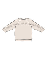 The Studio Crop - Latte - Core LP - Left Chest & Top Back From Left To Right Sleeve - Tone on Tone