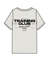 The Womens Heavyweight Tee - Washed Bone - Pulse 712 - Center Chest & Center Back Stacked Logo "SIOUX CENTER" - Printed - Black