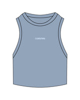 The Ribbed Crop Tank - Powder - Corefire - Center Chest - Embroidered - Light Blue