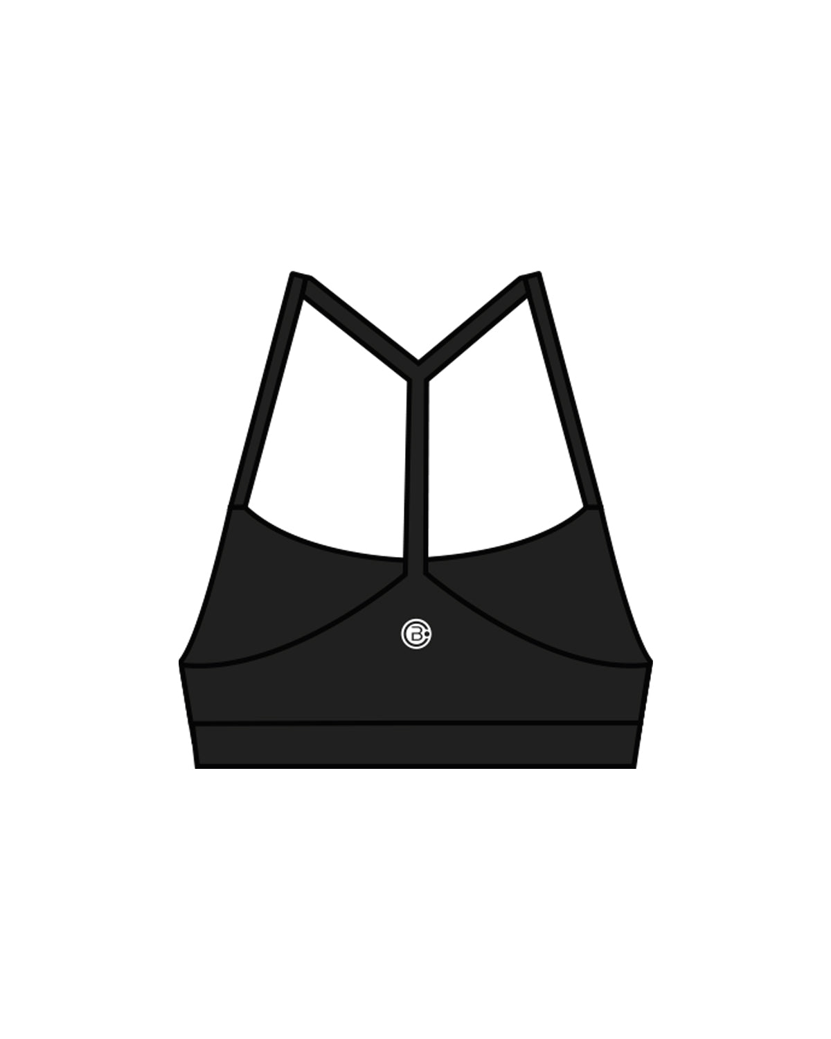 The Basic Bra - Black - CB Fit - Center Chest & Back Center - White