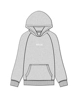 The Mens Hoodie - Heather - Solos Pilates - Center Chest & Back Stacked - Printed - White