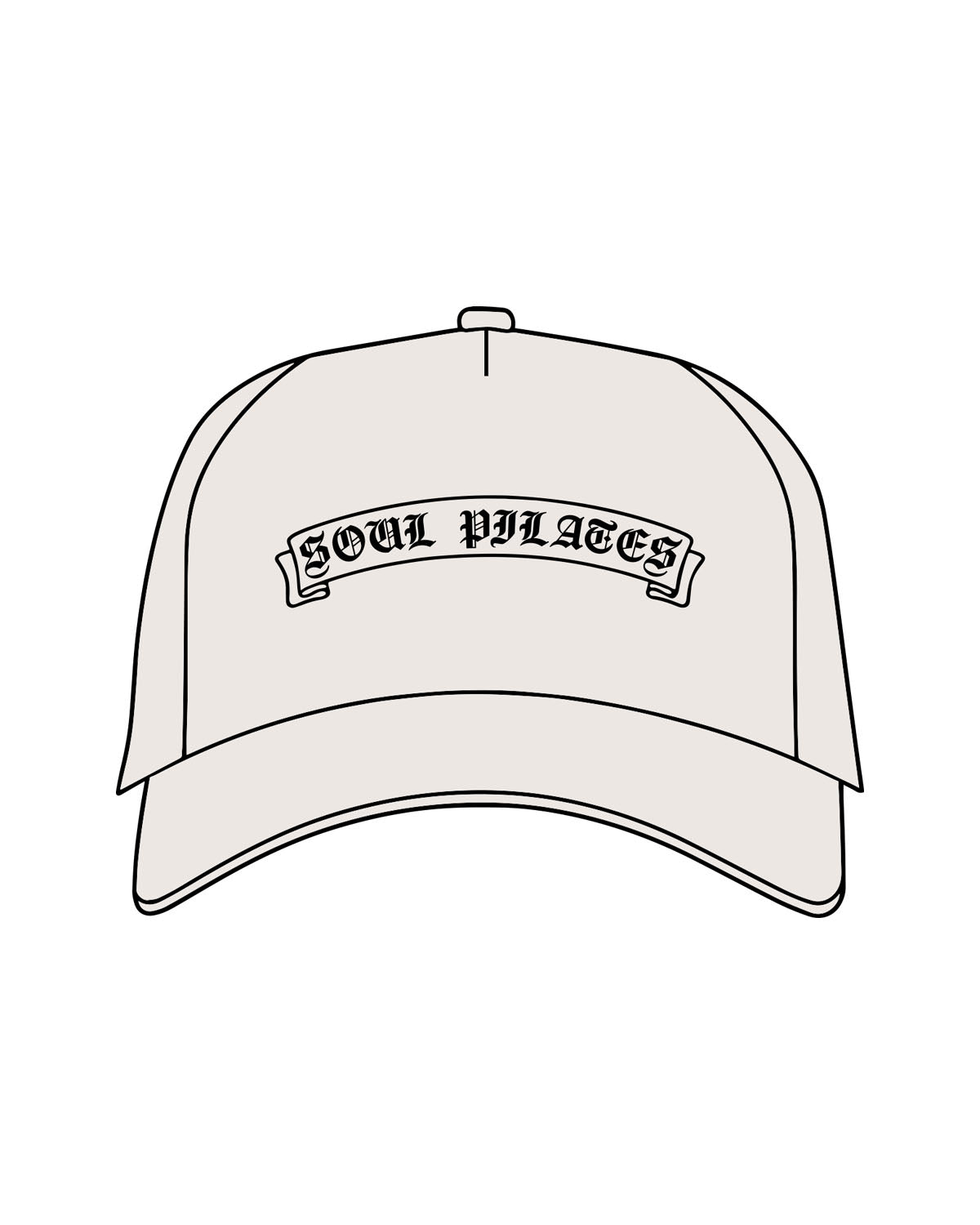 The Canvas Cap - Bone - Soul Pilates and Care - Center Crown - Embroidered - Black