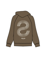 The Mens Hoodie - Walnut - Solos Pilates - Center Chest & Back Stacked - Printed - Off White