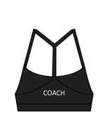 The Basic Bra - Black - Krista - Left Chest & Back Center "COACH" - White