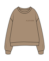 The Mens Crewneck - Sand - Platform - Left Chest & Back Spine - Tone on Tone