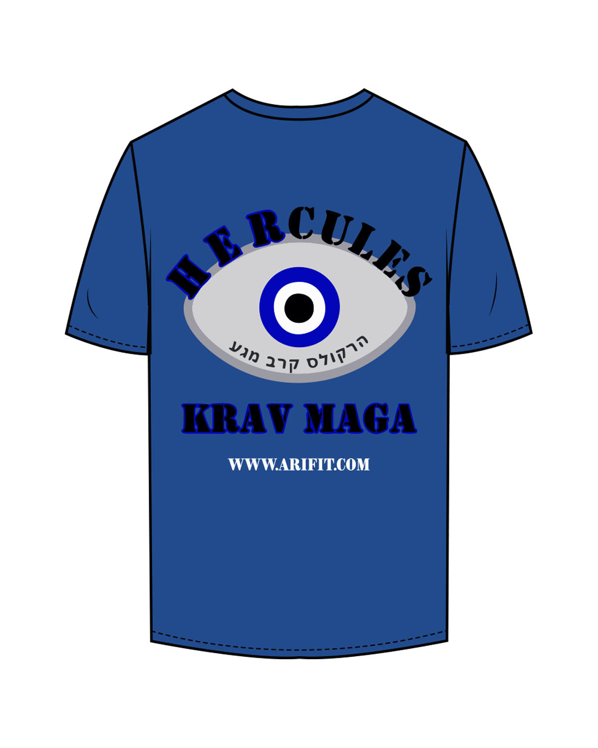 The Mens Tee - Royal - Hercules - Left Chest & Back Stacked - Printed - Full Color
