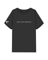 The Mens Heavyweight Tee - Washed Black - Koch - Center Chest & Right Sleeve - Printed - White