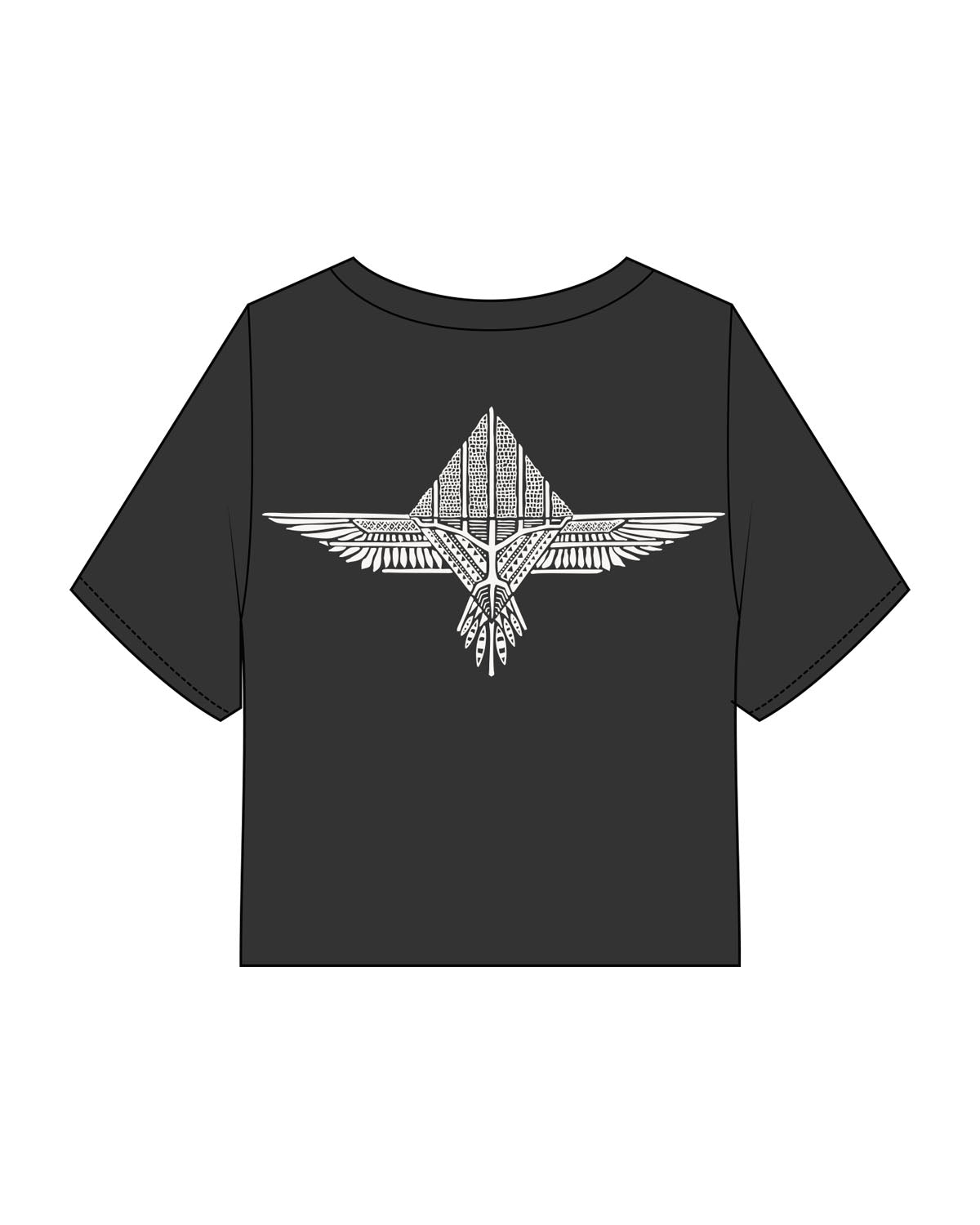 The Heavyweight Crop Tee - Washed Black - FadeFarm - Left Chest & Back Image - Printed - Off White
