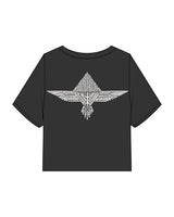 The Heavyweight Crop Tee - Washed Black - FadeFarm - Left Chest & Back Image - Printed - Off White