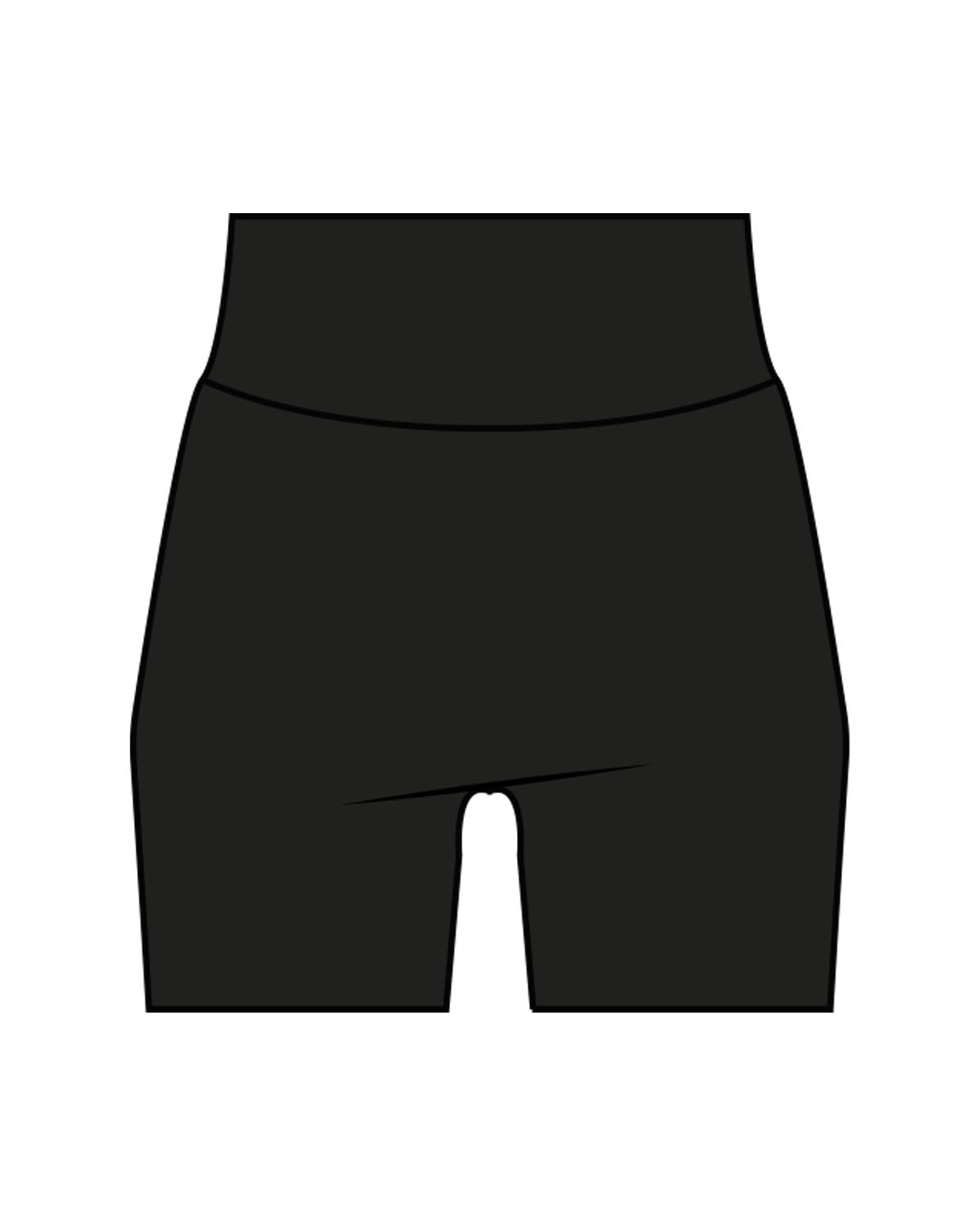 The Basic Short - Black - Uprise Hot Yoga - Back - "UPRISE" - Printed - White