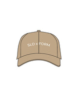 The Dad Hat - Khaki - Slo x Form - Center Crown Arc - Embroidered - White