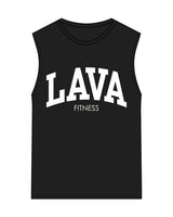 The Womens Classic Tank - Black - Lava - Center Chest - White Printed