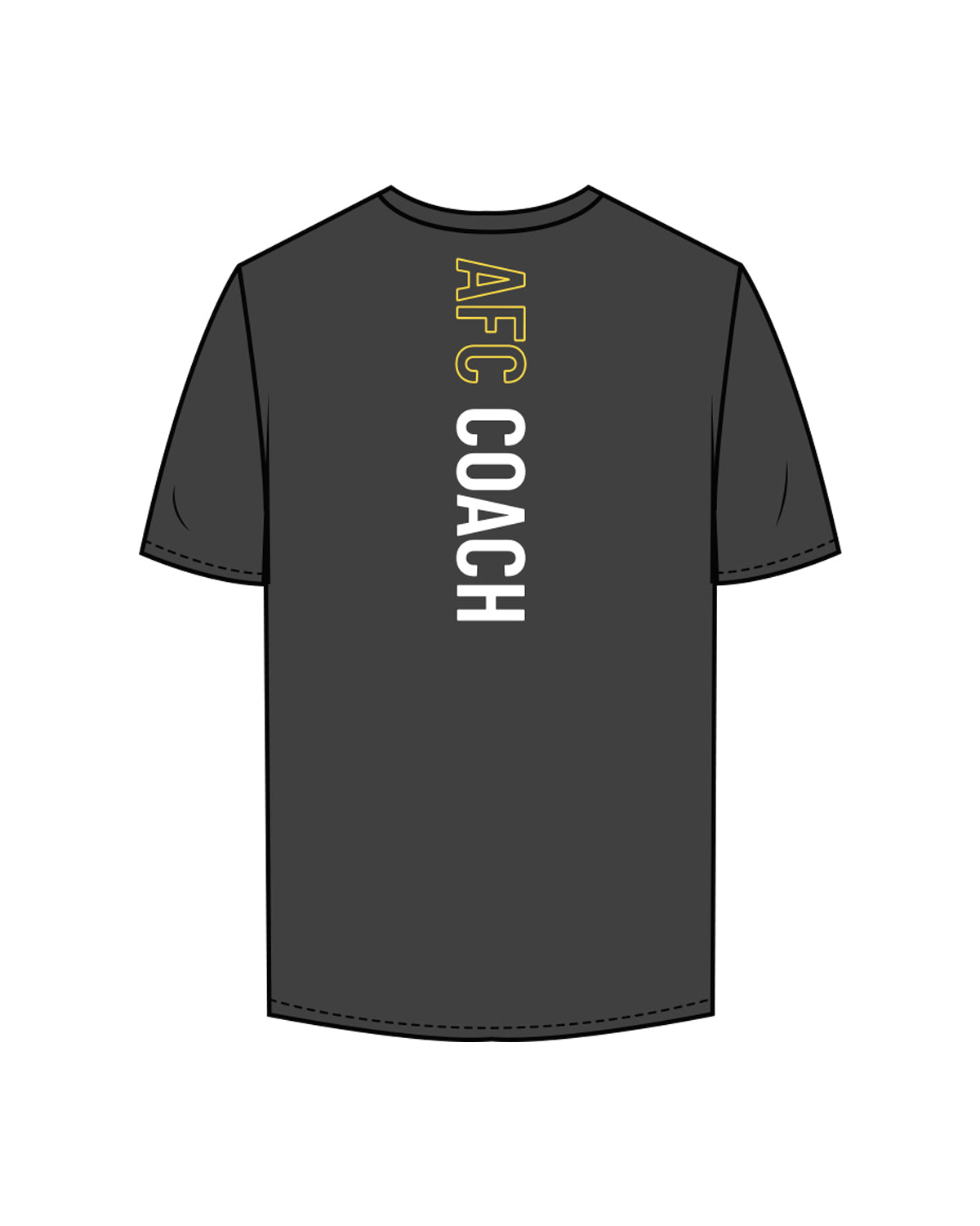 The Mens Tee - Charcoal - Alpha Fit - Center Chest & Back Vertical - Full Color