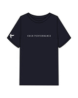 The Mens Heavyweight Tee - Navy - Koch - Center Chest & Right Sleeve - Printed - White