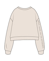 The Studio Crop - Latte - Core LP - Left Chest & Right Back Sleeve - Tone on Tone