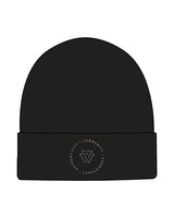 The Beanie - Black - Commit Fitness - Center - Circled Icon Inside - Oat