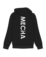 The Mens Zip Hoodie - Black - MECHA - Left Chest & Back Center Spine - White