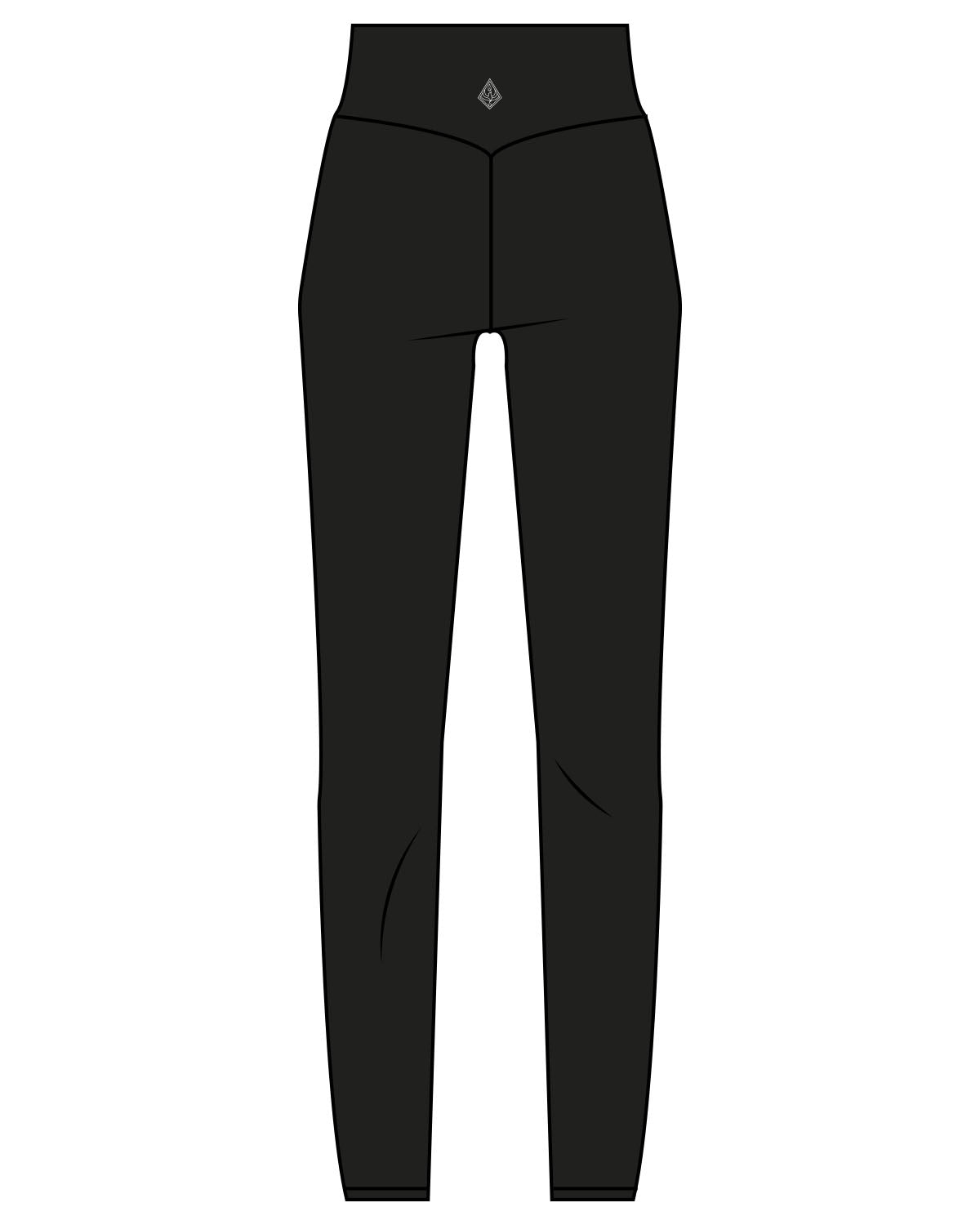 The Basic Legging - Black - Uprise Hot Yoga - Back - Printed - White