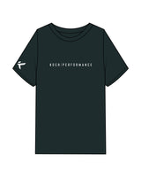 The Mens Heavyweight Tee - Pine Green - Koch - Center Chest & Right Sleeve - Printed - White
