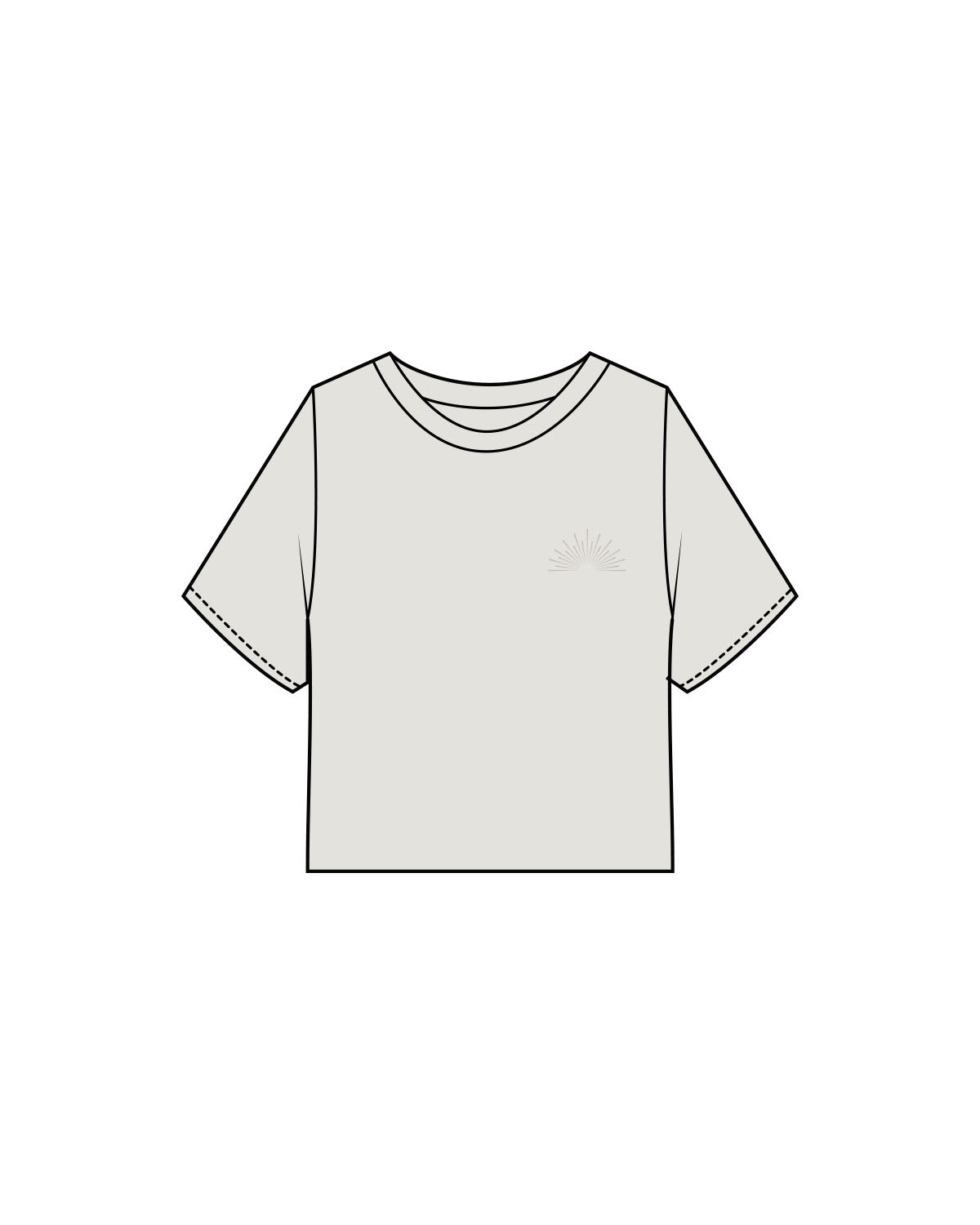 The Heavyweight Crop Tee - Washed Bone - Align Pilates - Left Chest & Back Stacked - Printed - Tone on Tone