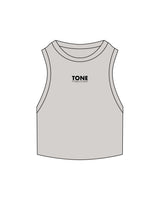 The Ribbed Crop Tank - Storm - Tone Fitness Studio - Center Chest - Embroidered - Black