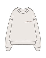 The Womens Crewneck - Bone - Corefire - Left Chest - Embroidered - Tone on Tone