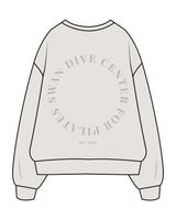The Womens Crewneck - Washed Bone - Swan Dive - Left Chest "1000 Club" & Back Center - Tone on Tone