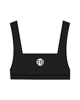 The Box Cut Bra - Black - Krista - Center Chest & Back Center "COACH" - White