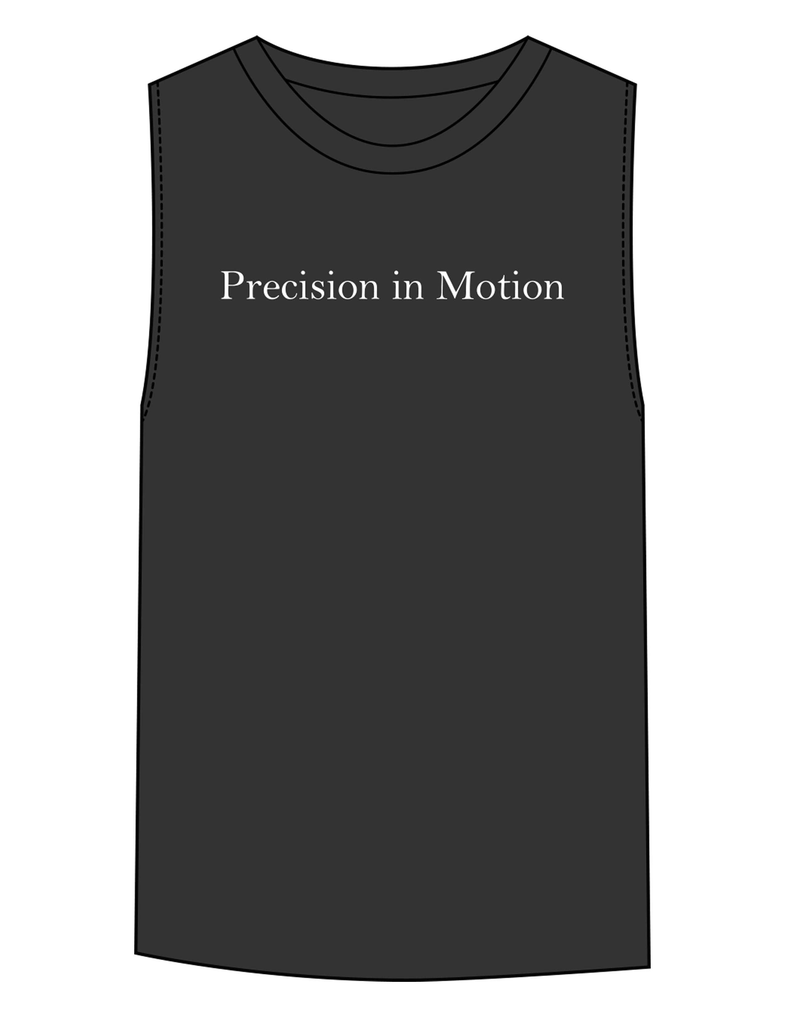 The Womens Heavyweight Tank - Washed Black - Pilates Phoenix - Center Chest & Back Neckline - Printed - White