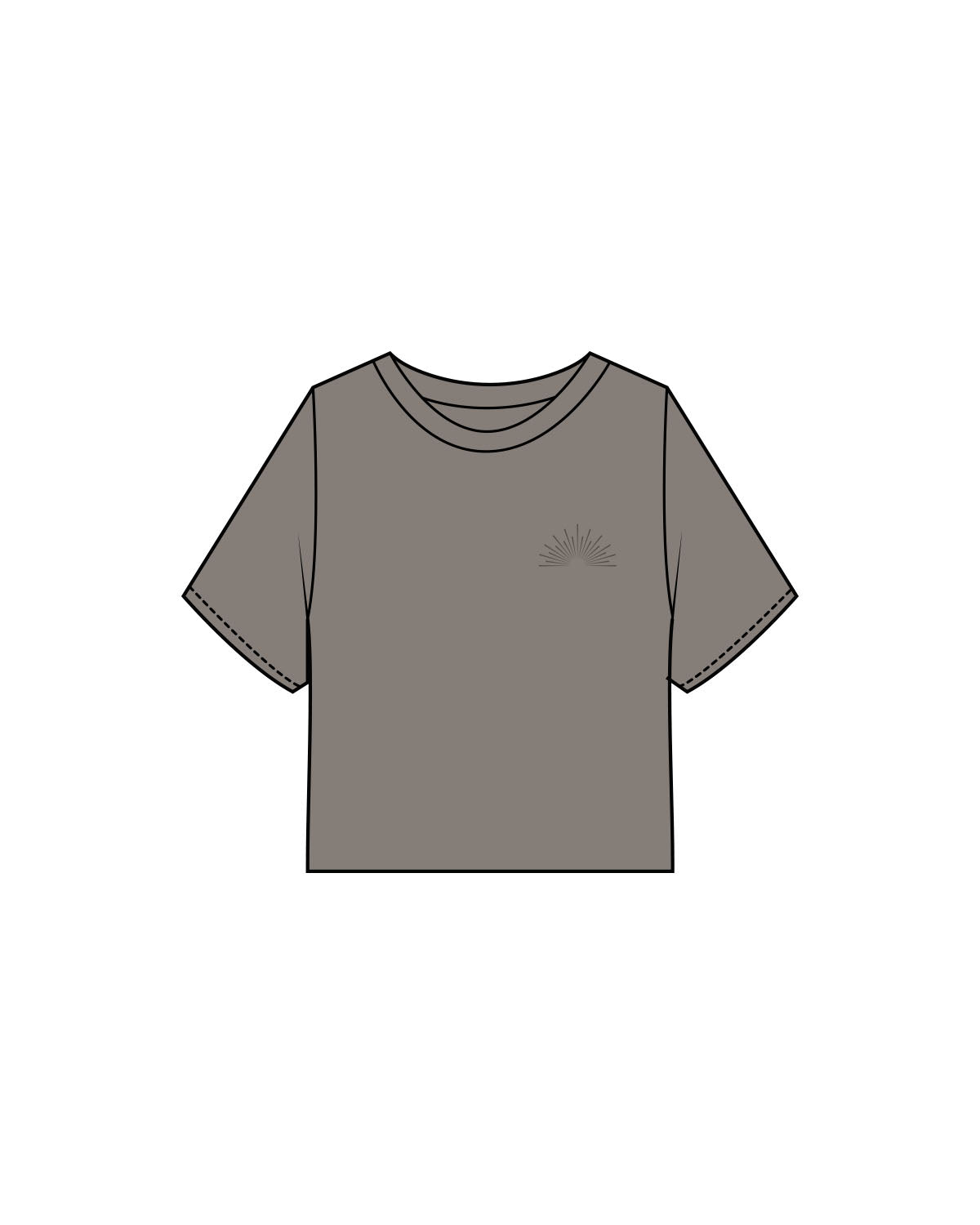 The Heavyweight Crop Tee - Washed Gray - Align Pilates - Left Chest & Back Stacked - Printed - Tone on Tone