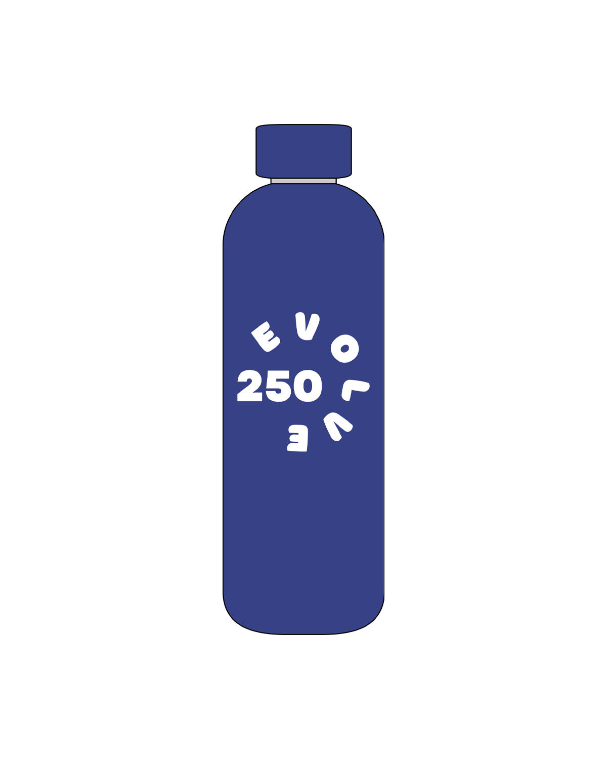 The Water Bottle - Royal - Evolve Lagree - Center Body - Printed - White Matte