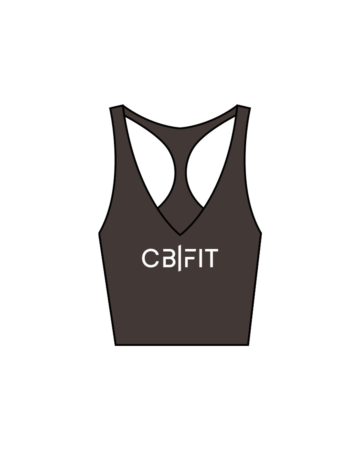 The Racer Tank - Cafe - CB Fit - Center Chest & Back Center - White