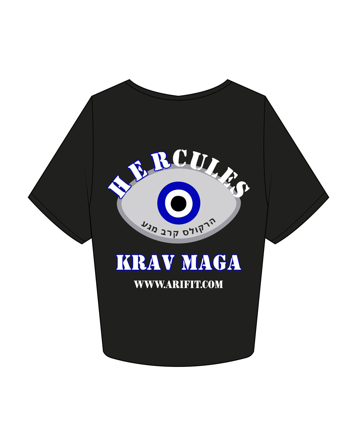 The Crop Tee - Black - Hercules - Left Chest & Back Stacked - Printed - Full Color