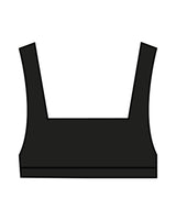 The Box Cut Bra - Black - Uprise Hot Yoga - Back - "UPRISE" - Printed - White