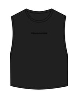 The Crop Muscle Tank - Black - Rumble - Center Chest & Back Center - Tone on Tone